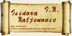 Isidora Maljenović vizit kartica